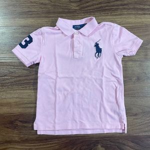 POLO RALPH LAUREN Toddler Boys Pink Polo #3 Shirt Size 6 Collared Short Sleeve